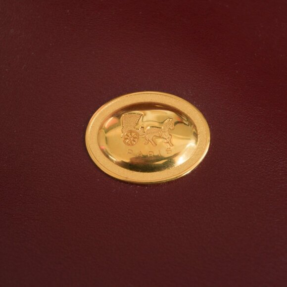 Paris France Red Leather Purse Structured Satchel Bag Top Handle Handbag - Picture 10 of 14